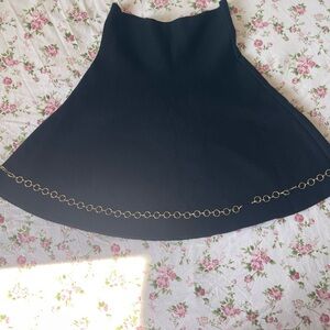 Zara Black A-Line Skirt with Gold Embellishments